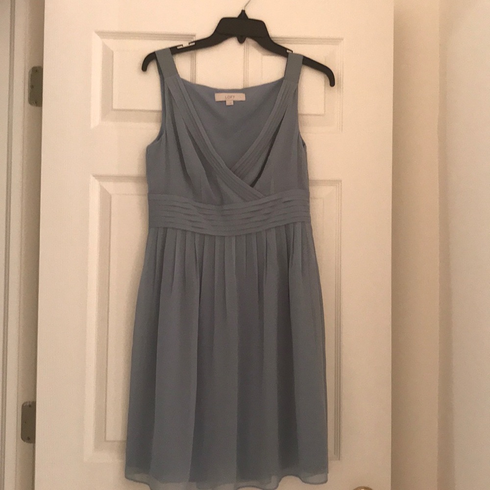 Ann Taylor Loft blueish/grayish chiffon dress